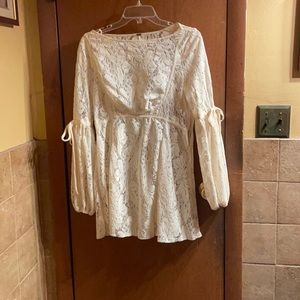 Free People Beige Lace Tunic Sz XS